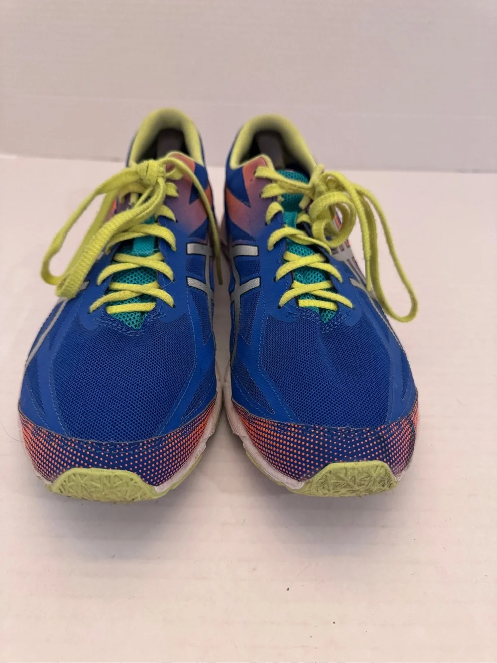 ASICS Mens Gel Hyper Speed 6 Running Shoes Sz 11 Blue Silver Flash Orange Train